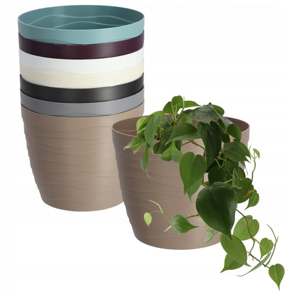 KADAX Urtepotte Plastiklåg til Blomster og Planter Beige Rund 13 cm