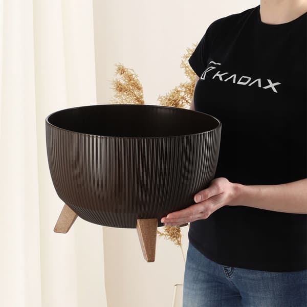 KADAX Urtepotte Havepotte med Ben til Blomster Stor Rund Indsatsskål 33 cm