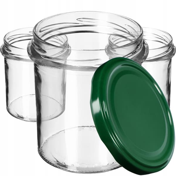 KADAX Avila muurauspurkit 350ml 10kpl 82mm + vihreät kannet