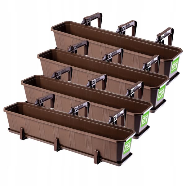 KADAX Balkonkasse 80 cm Urtepotte Urtepotteholder Håndtag 4 stk.