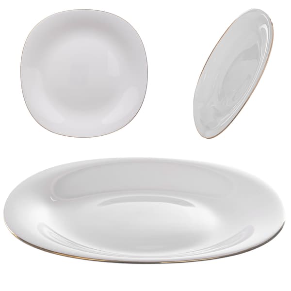 KADAX Desserttallrik 21,5 cm Vitguldsglas Flat Tårtfat