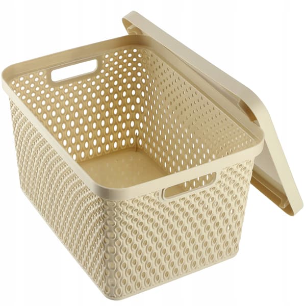 KADAX Korg med lock Förvaringslåda 18L Beige