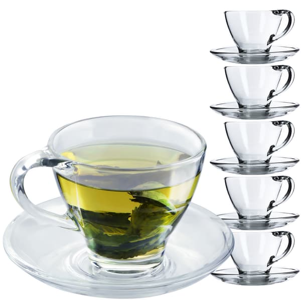 KADAX Set med kaffe- och tekoppar med fat 200 ml 6 st