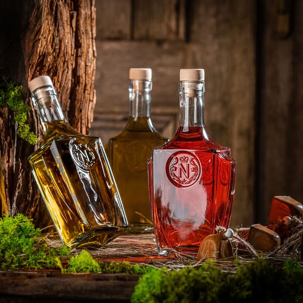 KADAX Glasflaskor 500 ml 0,5L För Vin, Likör, Hembränt, Whisky 10 st Med Kork