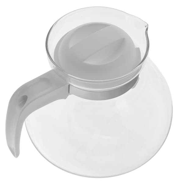 KADAX Glaskanna med te och kaffe 1,7 l värmebeständig för drycker med lock vit