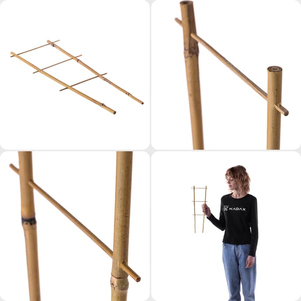 KADAX 5x bambusstigestøtte til blomster, planter, grøntsager, klatreplanter, dobbelt, 45 cm