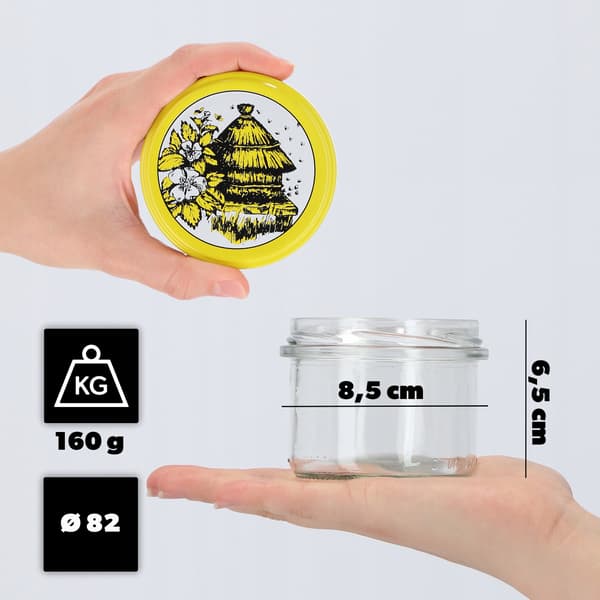 KADAX Tartu muurauspurkit 235ml 10kpl 82mm + "Bees" kannet