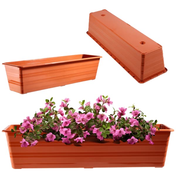 KADAX Balkonglåda 60 cm Blomkruka Blomkruka Balkong Terrakotta