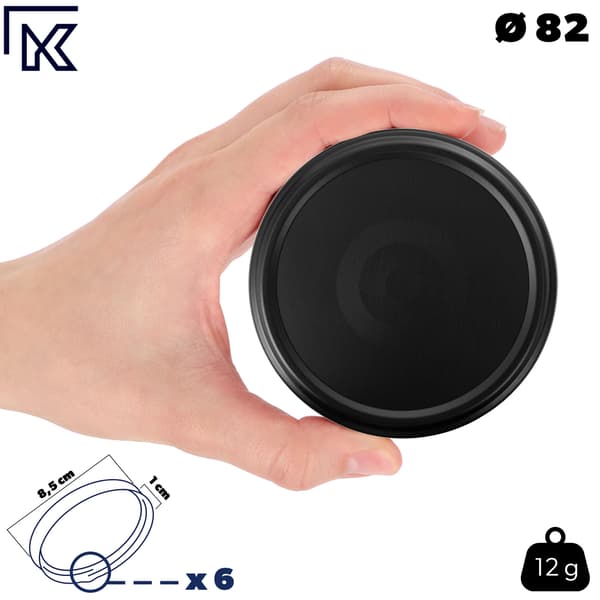 KADAX Denia säilykepurkit 250ml 50kpl 82mm + kansi "Matemusta"