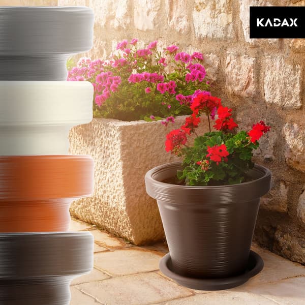 KADAX Urtepotte Havepotte til Blomster Låg med Stativ Stor Brun 39cm