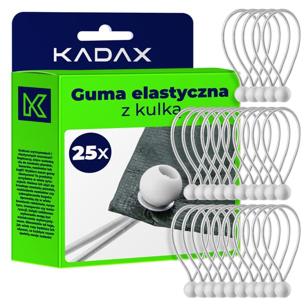 KADAX Elastinen Kumi Palloilla Setti Pressu Kumit Pressun Kiinnitys 15cm 25kpl