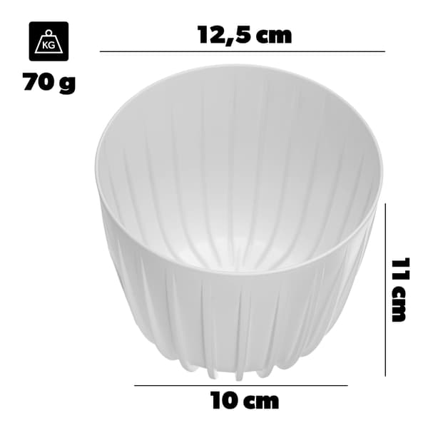 KADAX Urtepotte Urtepottedæksel 12,5 cm Rund Plastik Blomsterfod Hvid