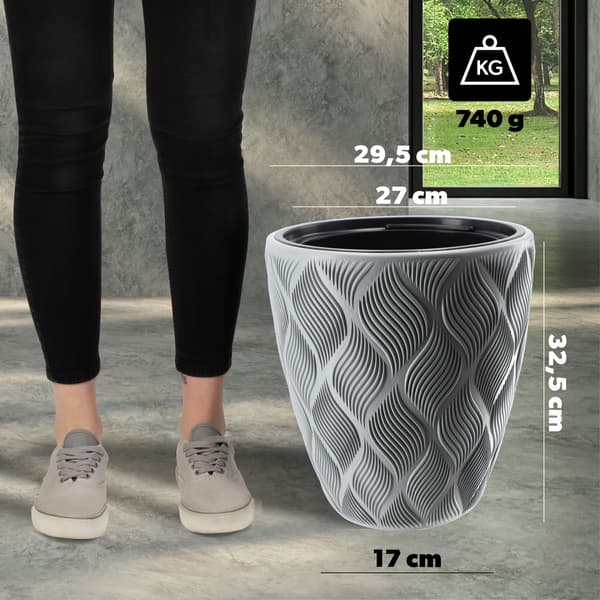KADAX Urtepotte med Indsats 32cm Urtepottedæksel Plast Høj