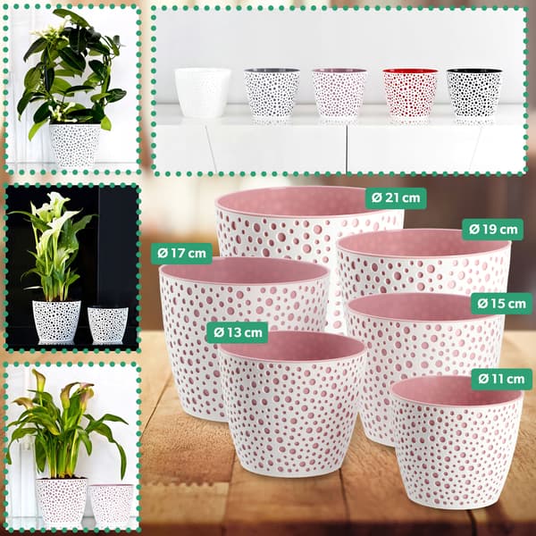 KADAX Urtepotte, Urtepotte, Rund Plastik Urtepotte, 11 cm Lyserød