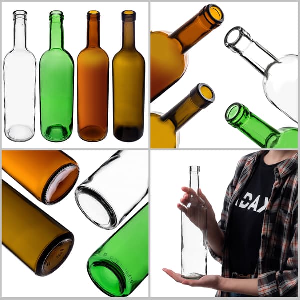 KADAX 10 st glasflaskor för vin 750 ml 0,75 l Bordeauxviner likörer alkohol