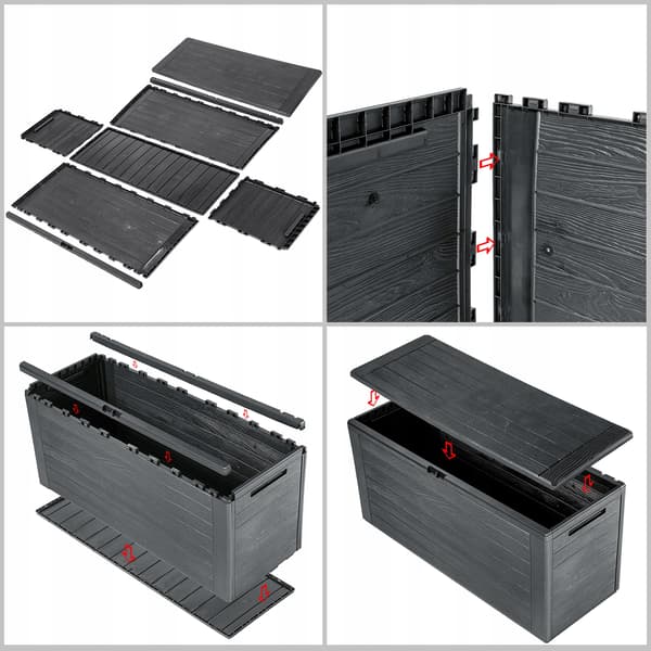 KADAX Haveboks Balkonboks 280L Til Have Balkon Terrasse Antracit