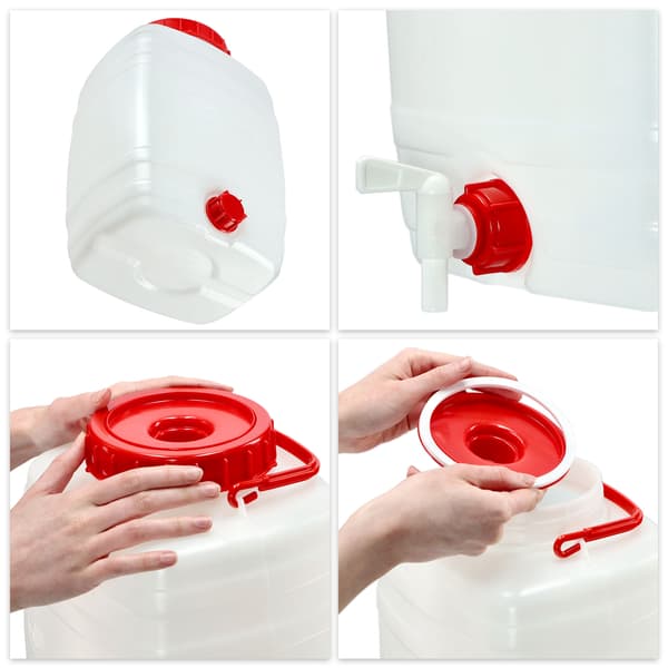 KADAX-behållare med kranbehållare för dricksvatten och drycker, 10 liter, certifikat