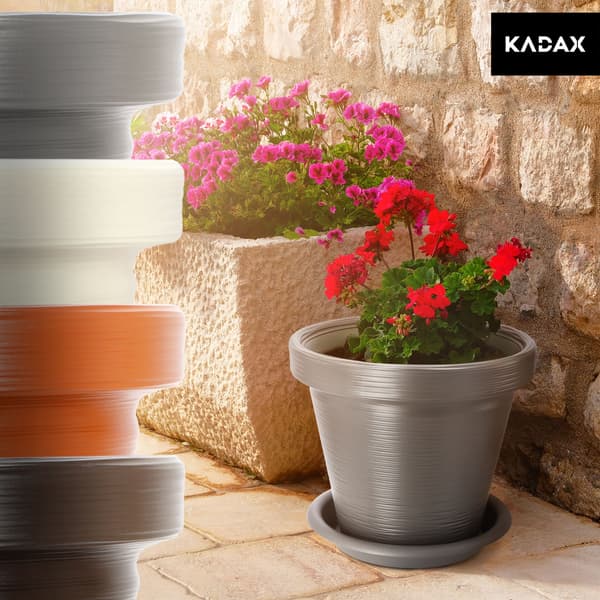 KADAX Urtepotte Havepotte til Blomster Låg med Stativ Stor Grå 39cm