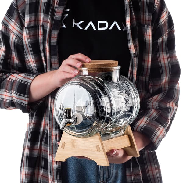 KADAX Barrel 3L Keg Glaskaraff med kran Hembränt Whisky Vin