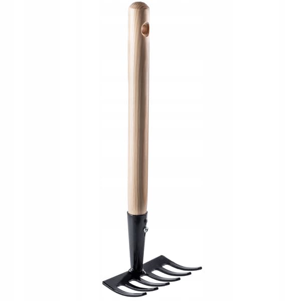 KADAX Lille Metal Haverive 33 cm 6 Tænder Massivt Træskaft