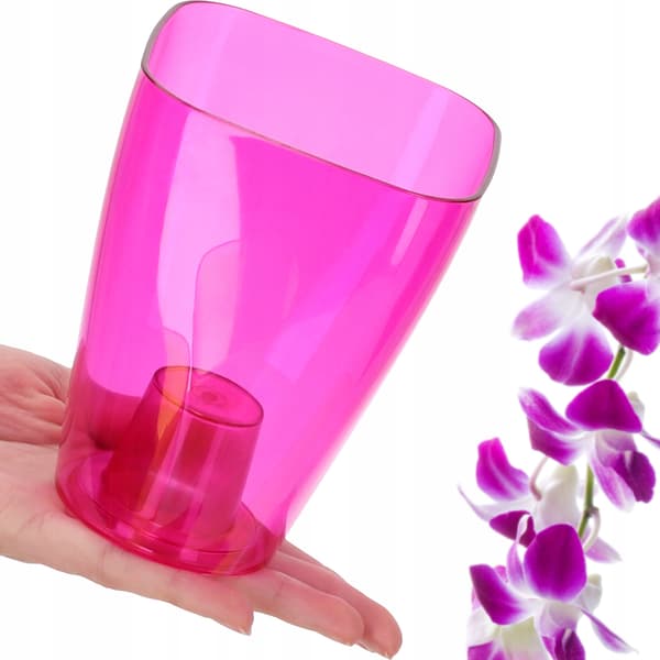 KADAX Urtepotte Orkidé Planter Plastik Urtepotte Pink Massiv 9cm