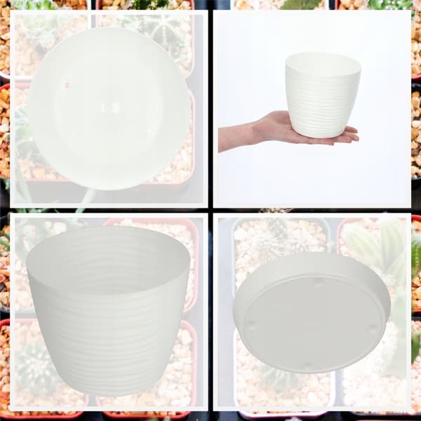 KADAX Urtepotte 13 cm Rund Plastik Urtepotte Hvid
