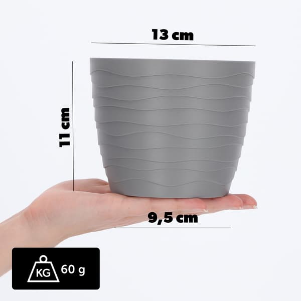 KADAX Urtepotte, Urtepotte, Grå, Rund, 13 cm, Plast