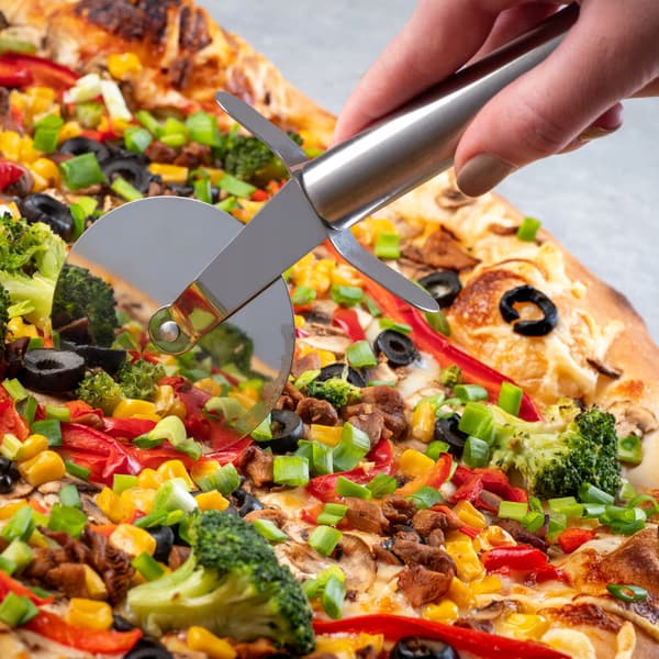 KADAX Pizzaskärare Rund Vass Räfflad Hjul Roterande Stålkniv