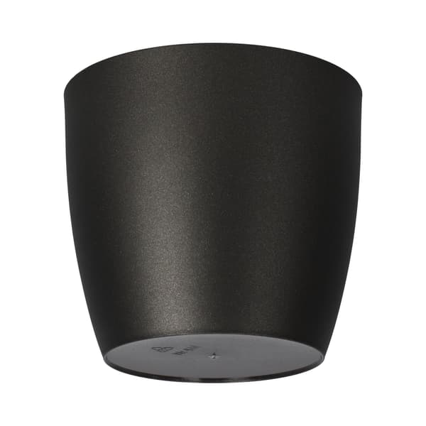 KADAX Urtepotte med Underkop Plastikpotte 16cm Låg Blomster Grafit Mat