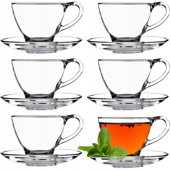 KADAX Set med kaffe- och tekoppar med fat 200 ml 6 st