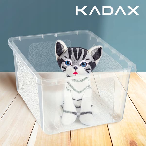 KADAX 20L plastbehållare med lock transparent låsbar stor låda