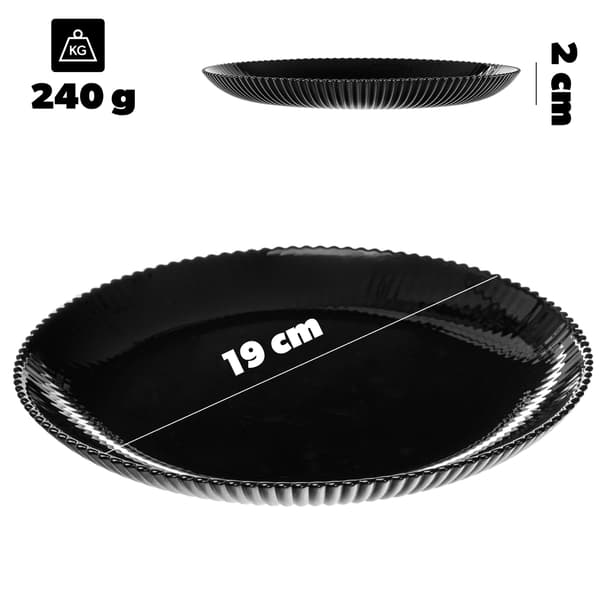 KADAX 3x Desserttallrikar 19 cm Kaktallrikar Räfflade Glastallrikar Små