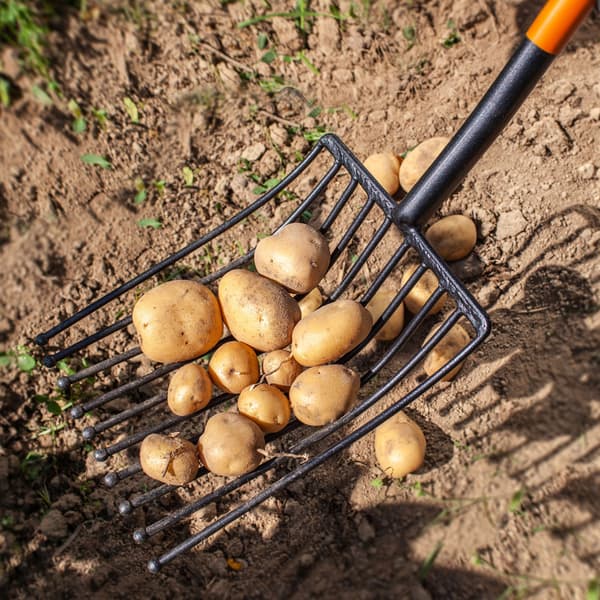 KADAX Gavelgaffel för potatis och rödbetor 10-tandad metall solid stark 130 cm