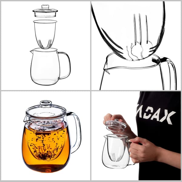 KADAX Glastekanna 600ml Insats med Tekanna Örtte
