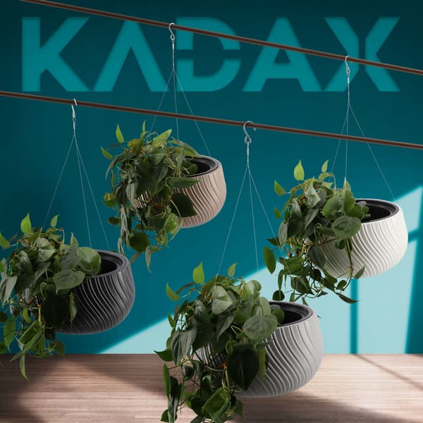 KADAX Urtepotte med indsats Hængende Rund til Balkon Terrasse Beige 29,5 cm