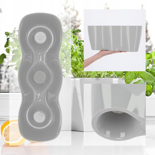 KADAX Urtepotte, Urtepotte, Plastik Urtepotte, Orkidé, 35 cm, Grå