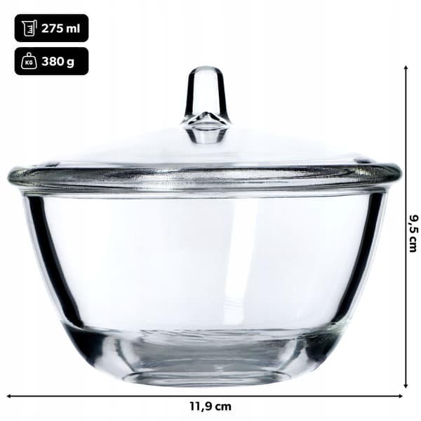 KADAX Sockerskål Sockerskål Med Lock Glas Sockerbehållare Elegant