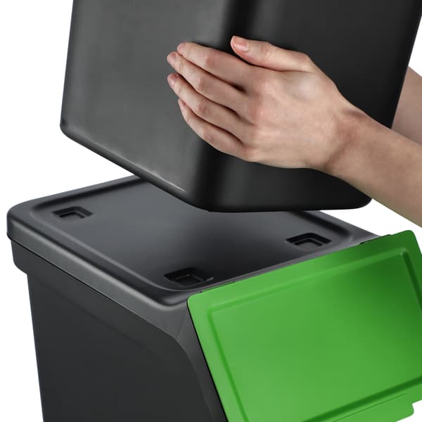 KADAX Affaldsbeholder 25L Affaldssorteringsbeholder Sort Spand 4 stk.