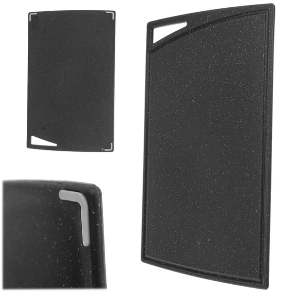 KADAX Plast skärbräda för kök halkfri svart bricka 31,5x20 cm
