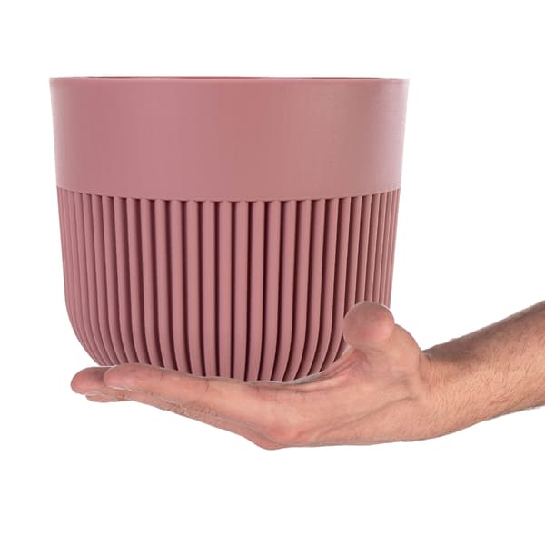 KADAX Blomkruka, Blomkruksskydd, 17 cm, Plast, Rund, Räfflad, Rosa