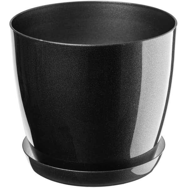 KADAX Urtepotte med Underkop Plastlåg Urtepotte 23cm Grafit Kadax