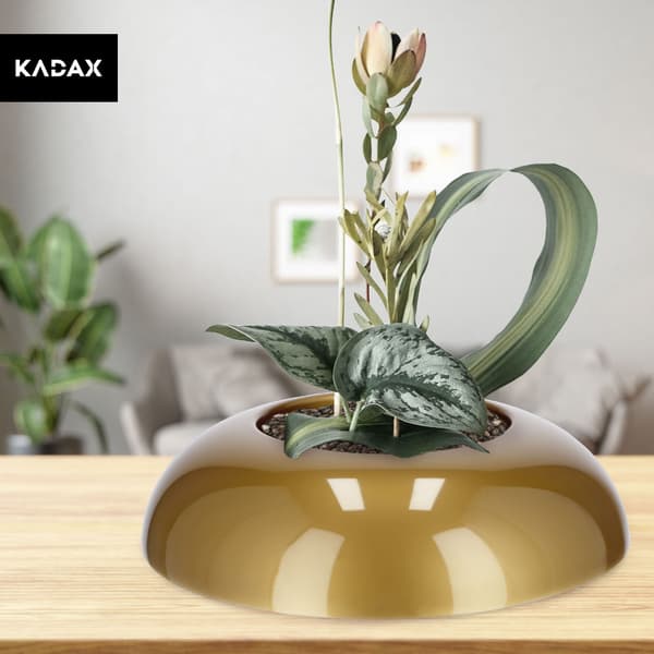 KADAX Urtepotteskjuler til Kompositioner Dekorationer Ikebana Base Guld 9,5cm