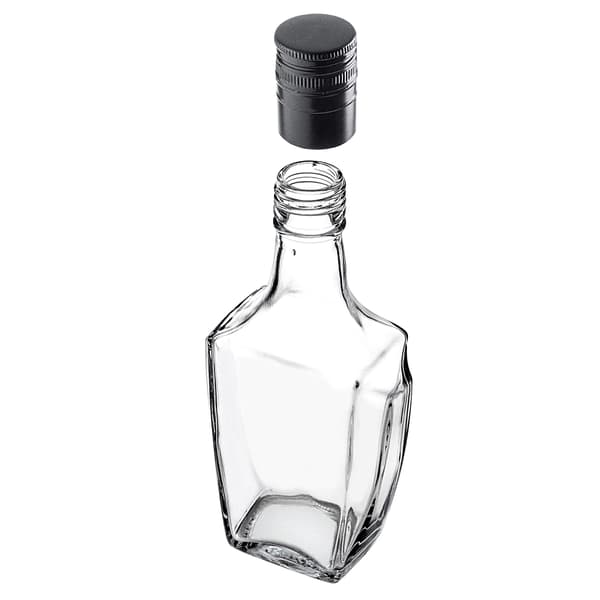 KADAX lasitinktuurapullo 250ml pitkällä mustalla korkilla 10kpl.