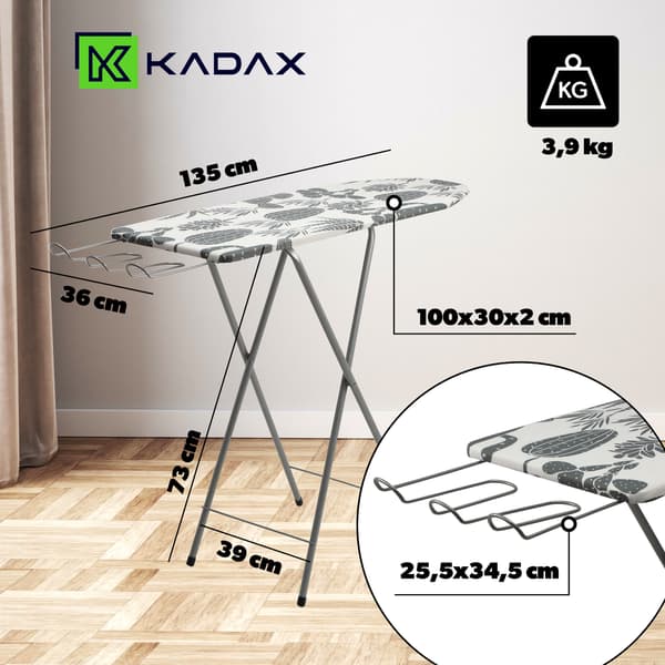 KADAX Hopfällbar strykbräda 100x30cm Lättviktshållare för strykjärn Standard