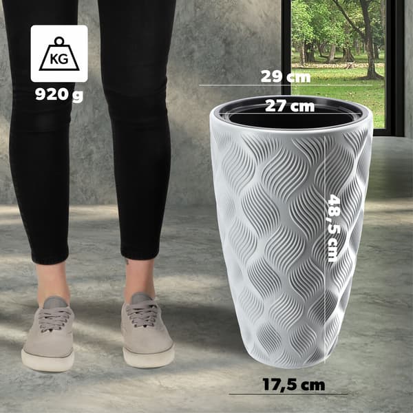 KADAX Urtepotte med Indsats 48cm Urtepottedæksel Plast Høj
