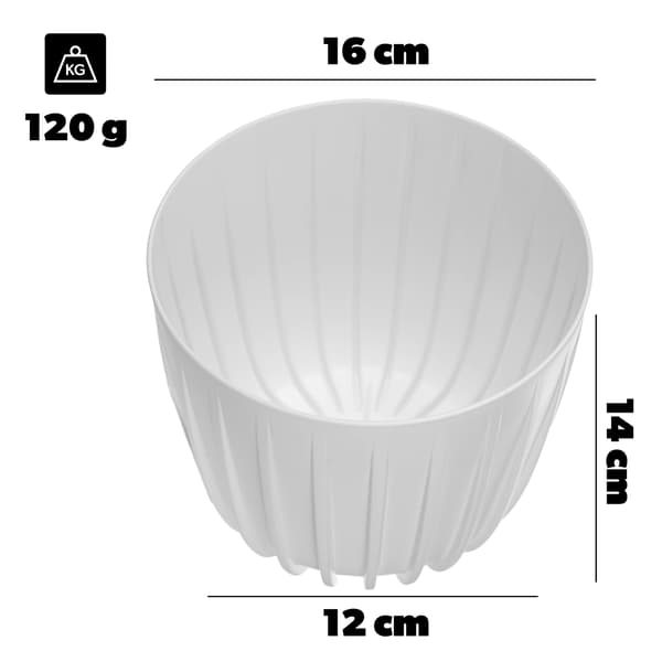 KADAX Urtepotte Urtepottedæksel 16 cm Rund Plastik Blomsterfod Hvid