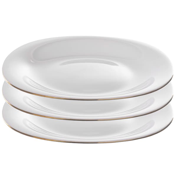 KADAX Desserttallrik 21,5 cm Tallriksset 3 delar Vitt guld set