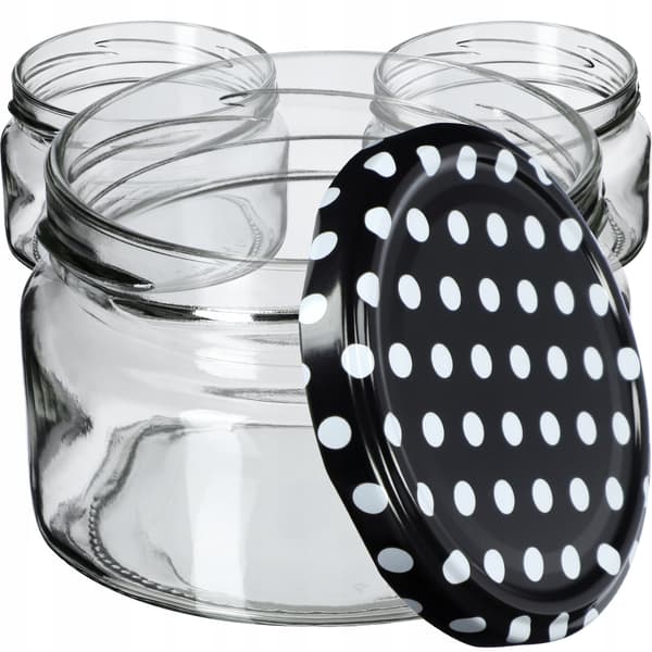 KADAX Denia purkituspurkit 250ml 50kpl 82mm + kansi "Mustat herneet"