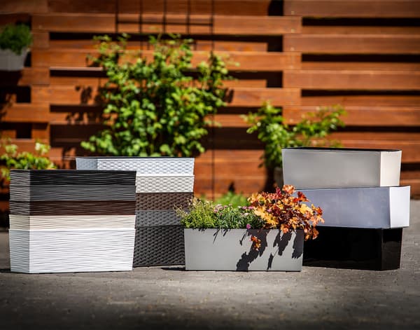 KADAX Urtepotte Balkonkasse med Indsats Blomsterstativ til Balustrade 19x56cm