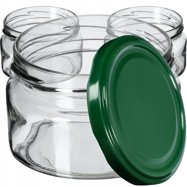 KADAX Denia purkituspurkit 250ml 10kpl 82mm + vihreä kansi